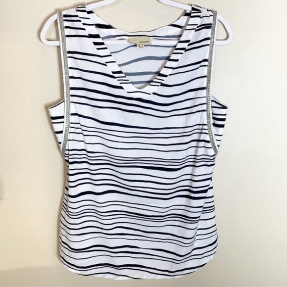 The Korner Tops - The Korner Stitch Fix‎ Striped Embellished Top